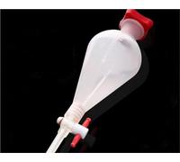 Embudo separador de plástico en forma de pera de 1000 ml con tapón de PTFE, embudo de separación de PP, suministros de laboratorio
