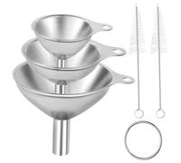 Embudos de Acero Inoxidable, 3 Piezas embudos de Cocina con Cepillo de Limpieza, Embudo de Cocina mini embudo para la Transmisión de Ingredientes Líquidos transferir líquidos y polvos