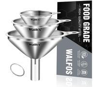 Embudos de acero inoxidable, juego de embudo de cocina multiuso, 3 piezas, para transferir líquidos, líquidos, aceites de cocina, mermelada y polvo, duradero y apto para lavavajillas