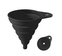 Embudos para uso en cocina, embudo de cocina plegable de silicona de grado alimenticio (negro)