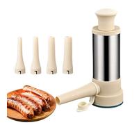 Embutidora De Chorizos 2 En 1, Embutidora De Salchichas De Acero Inoxidable, Máquina Manual Para Salchichas, Con 4 Tubo De Relleno De Salchichas, Rellenador De Cocina Para Salchichas Caseras