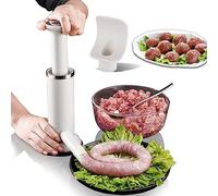 Embutidora de Chorizos 2 en 1, Fabricante Manual de Salchichas y Albóndigas, Embutidora Manual Multifuncional con Embudo de Enema para Hacer Deliciosas Salchichas y Albóndigas