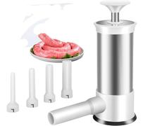 Embutidora De Chorizos Embutidor De Salchichas Acero Inoxidable, Máquina Casera For Hacer Con 4 Tubos Relleno, Herramienta Llenado Carne El Hogar Y La Cocina