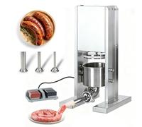 Embutidora De Chorizos, Máquina De Llenado De Carne De Acero Inoxidable, Electrica Maquina De Embutir Chorizos, Con 3 Tubos De Relleno, Capacidad De 3 l, Control Con El Pie, 220v
