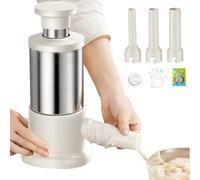 Embutidora De Salchichas - Acero Inoxidable PP 22.5x10.7cm | Procesador Manual Con 4 Tubos De Relleno | Máquina Llenadora De Salchichas De Calidad Alimentaria Para Lap Cheong Bratwurst, Arroz Pegajoso