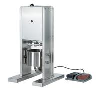Embutidora eléctrica de salchichas, embutidora vertical de acero inoxidable con pedal, máquina para hacer carne para uso doméstico o comercial, para salchichas, opciones versátiles de tubo ( 2L)
