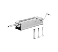 Royal Catering Embutidora Manual Horizontal Máquina De Embutira RC-SFV7L (Capacidad de llenado: 7 L, Cilindro: Ø 14 cm, 4 Boquillas incluidas, 2 velocidades)
