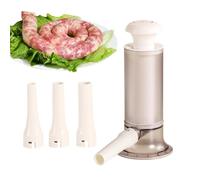 Embutidora manual de salchichas - 24,5 cm vertical 4 boquillas de acero inoxidable | Máquina de alta calidad para carne de cerdo | Accesorios para carnicería fácil de limpiar | PC PP 11 cm