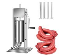 Embutidora manual de salchichas, escape automático, Embutidora vertical de acero inoxidable 304 de dos velocidades, máquina llenadora de salchichas con 4 tubos de relleno, for salchichas crujientes, j