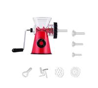 Embutidora multifuncional for salchichas, puede picar carne, con base de ventosa, 3 tubos de llenado.(RED)