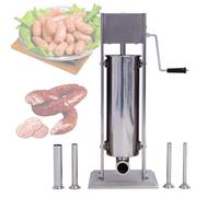 Embutidoras de salchichas, embutidora manual de salchichas de acero inoxidable, llenadora de salchichas doméstica de 2 velocidades, 4 tubos de llenado(5L)