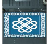 EMCLKS Alfombra Baño Antideslizante 60x90 cm,Amuleto histórico con Marco y Borde, símbolo de Buena Fortuna, Nudo de Amor IR,Alfombrilla Absorbente, Alfombras Lavable a Máquina con Microfibras Suaves