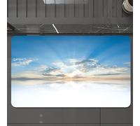 EMCLKS Alfombra Baño Antideslizante 60x90 cm,Cielo, Sol irradiando en el Horizonte, luz Dorada pasando a través de Las Nube,Alfombrilla Absorbente, Alfombras Lavable a Máquina con Microfibras Suaves
