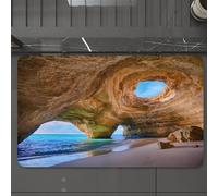EMCLKS Alfombra Baño Antideslizante 60x90 cm,Cueva ca, Obra Maestra de la Naturaleza, con Cielo Que domina Las Aguas turque,Alfombrilla Absorbente, Alfombras Lavable a Máquina con Microfibras Suaves