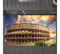 EMCLKS Alfombra Baño Antideslizante 60x90 cm,El Coliseo de Roma, el anfiteatro Romano, se Alza majestuoso bajo un Cielo Nub,Alfombrilla Absorbente, Alfombras Lavable a Máquina con Microfibras Suaves