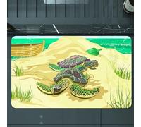 EMCLKS Alfombra Baño Antideslizante 60x90 cm,Encuentro con Tortugas CAS, Tortuga de la Infantería de Marina en la Playa, to,Alfombrilla Absorbente, Alfombras Lavable a Máquina con Microfibras Suaves
