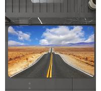 EMCLKS Alfombra Baño Antideslizante 60x90 cm,Estados Unidos, Carretera en California Estepa y Nubes Carretera Asfaltada Hor,Alfombrilla Absorbente, Alfombras Lavable a Máquina con Microfibras Suaves
