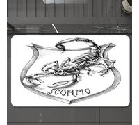 EMCLKS Alfombra Baño Antideslizante 60x90 cm,Heráldica del escorpión, Signo Zodiacal de Escorpio,Alfombrilla Absorbente, Alfombras Lavable a Máquina con Microfibras Suaves