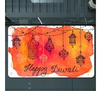 EMCLKS Alfombra Baño Antideslizante 60x90 cm,Linternas Felices para Diwali, linternas y Festivales para Diwali, el Festival,Alfombrilla Absorbente, Alfombras Lavable a Máquina con Microfibras Suaves
