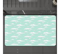 EMCLKS Alfombra Baño Antideslizante 60x90 cm,Nubes Blancas y esponjosas de Estilo Caricatura en un Cielo despejado de veran,Alfombrilla Absorbente, Alfombras Lavable a Máquina con Microfibras Suaves