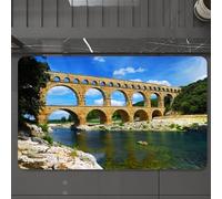 EMCLKS Alfombra Baño Antideslizante 60x90 cm,Paisaje, Antigua muralla Romana de la Ciudad al Sur de Francia Arco,Alfombrilla Absorbente, Alfombras Lavable a Máquina con Microfibras Suaves