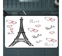 EMCLKS Alfombra Baño Antideslizante 60x90 cm,París Conjunto Torre Eiffel, Eiffel París Siempre es una Buena Idea Lugares tu,Alfombrilla Absorbente, Alfombras Lavable a Máquina con Microfibras Suaves