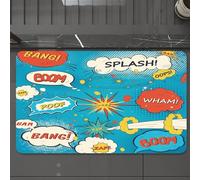 EMCLKS Alfombra Baño Antideslizante 60x90 cm,Patrón de bocadillos de diálogo de cómic en Estilo Pop Art,Alfombrilla Absorbente, Alfombras Lavable a Máquina con Microfibras Suaves