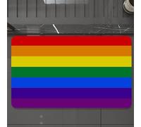 EMCLKS Alfombra Baño Antideslizante 60x90 cm,Polaco LGBT Original 8 Colores del Amor Orgullo Gay Arcoíris Homosexualidad As,Alfombrilla Absorbente, Alfombras Lavable a Máquina con Microfibras Suaves