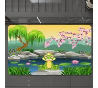 EMCLKS Alfombra Baño Antideslizante 60x90 cm, Rey, Conte de fées inspiré Mignon Petit Prince grenouille près du lac Sur le,Alfombrilla Absorbente, Alfombras Lavable a Máquina con Microfibras Suaves