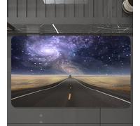 EMCLKS Alfombra Baño Antideslizante 60x90 cm,Surrealista, Autopista Que Conduce a la Vía Láctea, Nebulosa, Cielo, Vida Míst,Alfombrilla Absorbente, Alfombras Lavable a Máquina con Microfibras Suaves