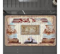 EMCLKS Alfombra Baño Antideslizante 60x90 cm,Tapiz de los Antiguos Dioses egipcios faraón y jeroglíficos, La Figura Sagrada,Alfombrilla Absorbente, Alfombras Lavable a Máquina con Microfibras Suaves