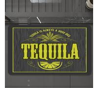 EMCLKS Alfombra Baño Antideslizante 60x90 cm,Tequila, Tequila, envase de Tequila, Cartel Promocional de Tequila, Publicidad,Alfombrilla Absorbente, Alfombras Lavable a Máquina con Microfibras Suaves