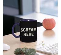 EMCLKS Ceramic Mug,tazas desayuno,taza te,tazas cafe,taza navidad,regalos originales mujer,regalos para parejas,GRITA ELLA, texto texturizado, diseño de eslogan personalizado,330ml