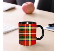 EMCLKS Ceramic Mug,tazas desayuno,taza te,tazas cafe,taza navidad,regalos originales mujer,regalos para parejas,Abstracto de cuadros rojos inspirado en la cultura occidental europea tar1,330ml