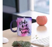 EMCLKS Ceramic Mug,tazas desayuno,taza te,tazas cafe,taza navidad,regalos originales mujer,regalos para parejas,Citas inspiradoras, haz que los sueños se hagan realidad,330ml