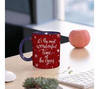 EMCLKS Ceramic Mug,tazas desayuno,taza te,tazas cafe,taza navidad,regalos originales mujer,regalos para parejas,Cita, Concepto de Navidad Es la época más maravillosa del año Frase y Copo de nie,330ml