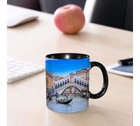 EMCLKS Ceramic Mug,tazas desayuno,taza te,tazas cafe,taza navidad,regalos originales mujer,regalos para parejas,Puente de Rialto y Gran Canal en Venecia, Italia,330ml