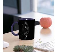 EMCLKS Ceramic Mug,tazas desayuno,taza te,tazas cafe,taza navidad,regalos originales mujer,regalos para parejas, Negra, una mirada aguda de una negra pura,330ml