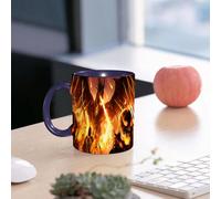 EMCLKS Ceramic Mug,tazas desayuno,taza te,tazas cafe,taza navidad,regalos originales mujer,regalos para parejas,Un furioso dragón negro destruye al ejército de los no muertos con un aliento de,330ml