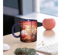 EMCLKS Ceramic Mug,tazas desayuno,taza te,tazas cafe,taza navidad,regalos originales mujer,regalos para parejas,Niños, fantasía cuento de hadas princesa palacio carruaje mágico noche estrellada,330ml