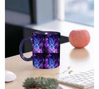 EMCLKS Ceramic Mug,tazas desayuno,taza te,tazas cafe,taza navidad,regalos originales mujer,regalos para parejas,Estampado tropical nocturno de Miami sin costuras, follaje negro sobre fondo borr,330ml