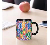 EMCLKS Ceramic Mug,tazas desayuno,taza te,tazas cafe,taza navidad,regalos originales mujer,regalos para parejas,Patrón vectorial sin costuras. Montones infinitos de fichas de casino de colores.,330ml