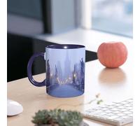 EMCLKS Ceramic Mug,tazas desayuno,taza te,tazas cafe,taza navidad,regalos originales mujer,regalos para parejas,Praga, brumosa al estilo europeo en la niebla matutina,330ml