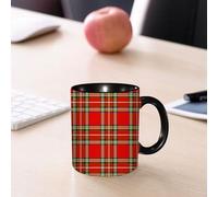 EMCLKS Ceramic Mug,tazas desayuno,taza te,tazas cafe,taza navidad,regalos originales mujer,regalos para parejas,Alquitrán abstracto de cuadros rojos inspirado en la cultura occidental europea,330ml
