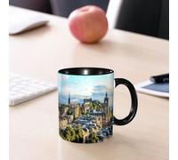 EMCLKS Ceramic Mug,tazas desayuno,taza te,tazas cafe,taza navidad,regalos originales mujer,regalos para parejas,El horizonte de Edimburgo visto desde Calton Hill, Escocia,330ml
