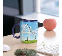 EMCLKS Ceramic Mug,tazas desayuno,taza te,tazas cafe,taza navidad,regalos originales mujer,regalos para parejas,Equipo de hormigas construyendo una casa de madera con cerillas,330ml