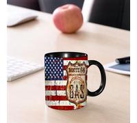 EMCLKS Ceramic Mug,tazas desayuno,taza te,tazas cafe,taza navidad,regalos originales mujer,regalos para parejas,Antiguo cartel retro de gasolinera estadounidense, Ruta 66,330ml