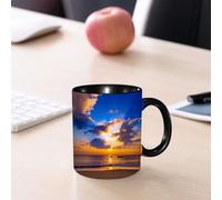 EMCLKS Ceramic Mug,tazas desayuno,taza te,tazas cafe,taza navidad,regalos originales mujer,regalos para parejas,Impresionante vista a la montaña con un colorido amanecer invernal.,330ml