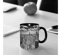 EMCLKS Ceramic Mug,tazas desayuno,taza te,tazas cafe,taza navidad,regalos originales mujer,regalos para parejas,Nueva York, NYC sobre Manhattan desde lo alto de los rascacielos Cultura urbana g,330ml