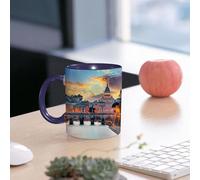 EMCLKS Ceramic Mug,tazas desayuno,taza te,tazas cafe,taza navidad,regalos originales mujer,regalos para parejas,Basílica de San Pedro en Roma, Italia, al atardecer. Fondo de viaje panorámico.,330ml